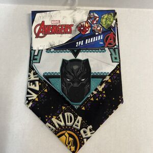 Marvel Avengers Black Panther, Wakanda Forever 2pk Pet Bandana 17.5” x 17.5” NEW